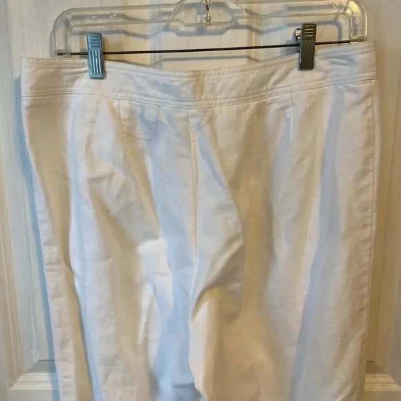Liz Claiborne Audra Linen Blend White Pants Women's Size 10 - Picture 5 of 7